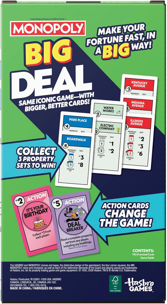 Monopoly Big Deal Oversized Card Game